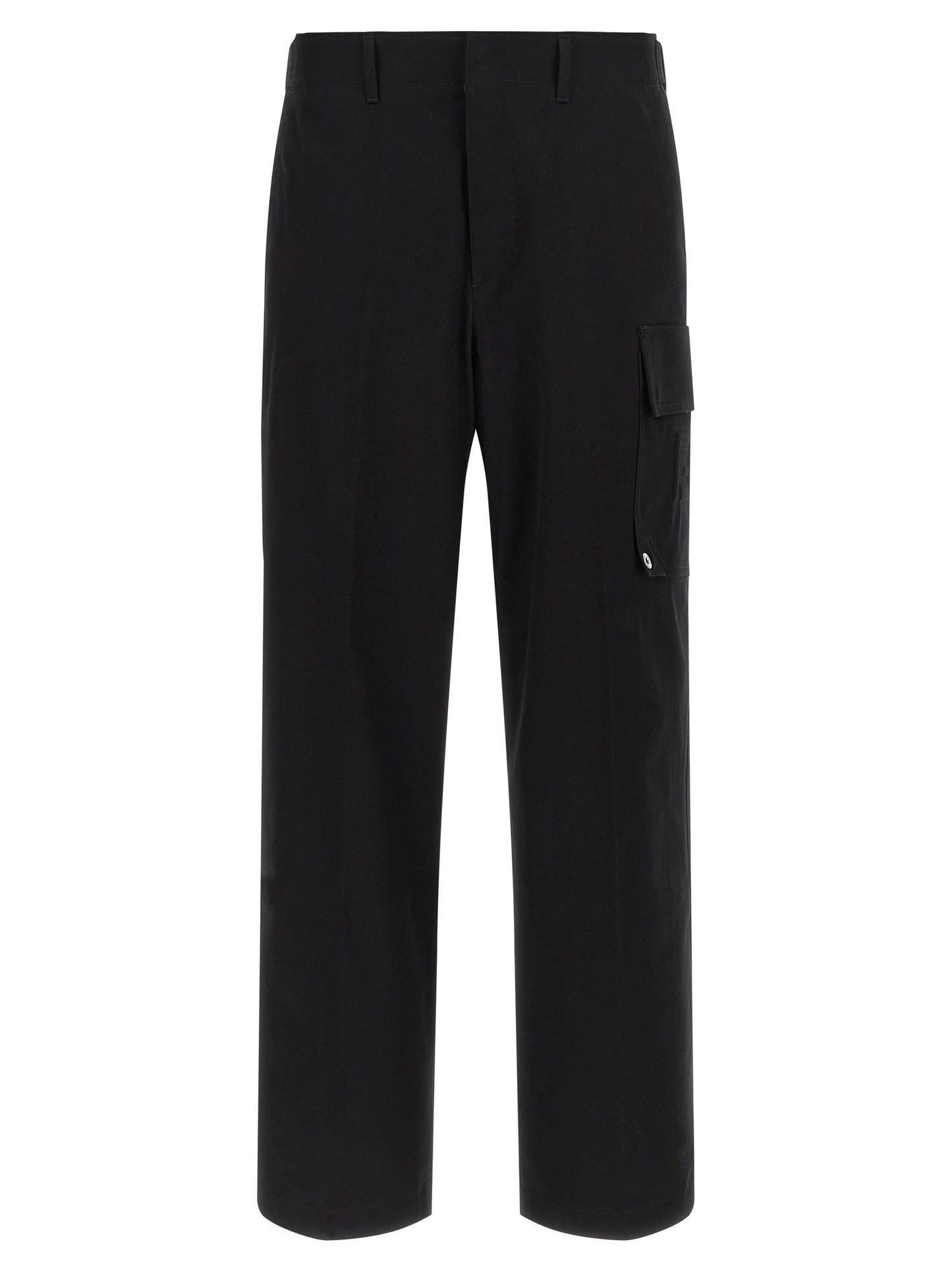 Chinos Pants by Fendi for men in stretch cotton black presents a sartorial luxe silhouette, showcasing a sophisticated with a long and for a premium, sartorial luxe finish.
