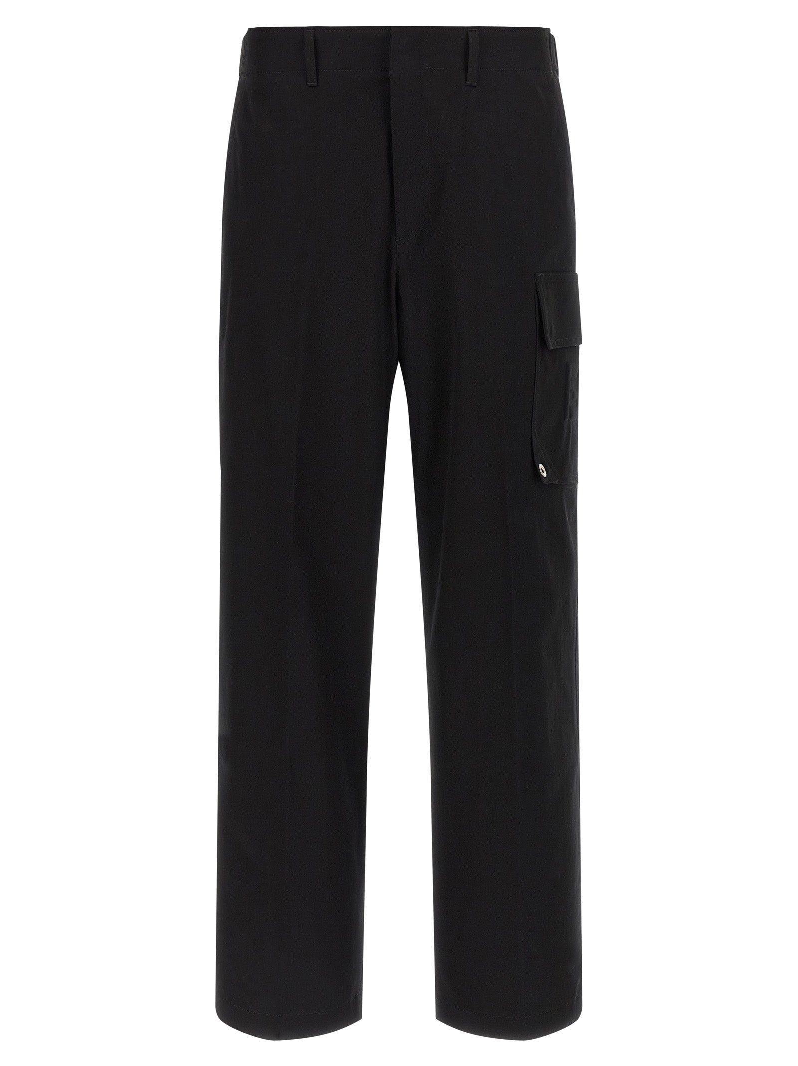 Chinos Pants by Fendi for men in stretch cotton black presents a sartorial luxe silhouette, showcasing a sophisticated with a long and for a premium, sartorial luxe finish.