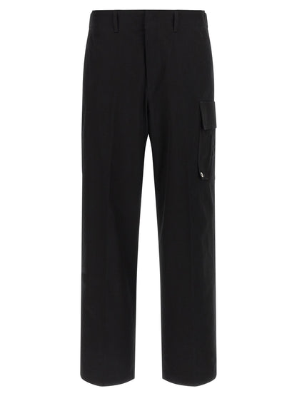 Chinos Pants by Fendi for men in stretch cotton black presents a sartorial luxe silhouette, showcasing a sophisticated with a long and for a premium, sartorial luxe finish.