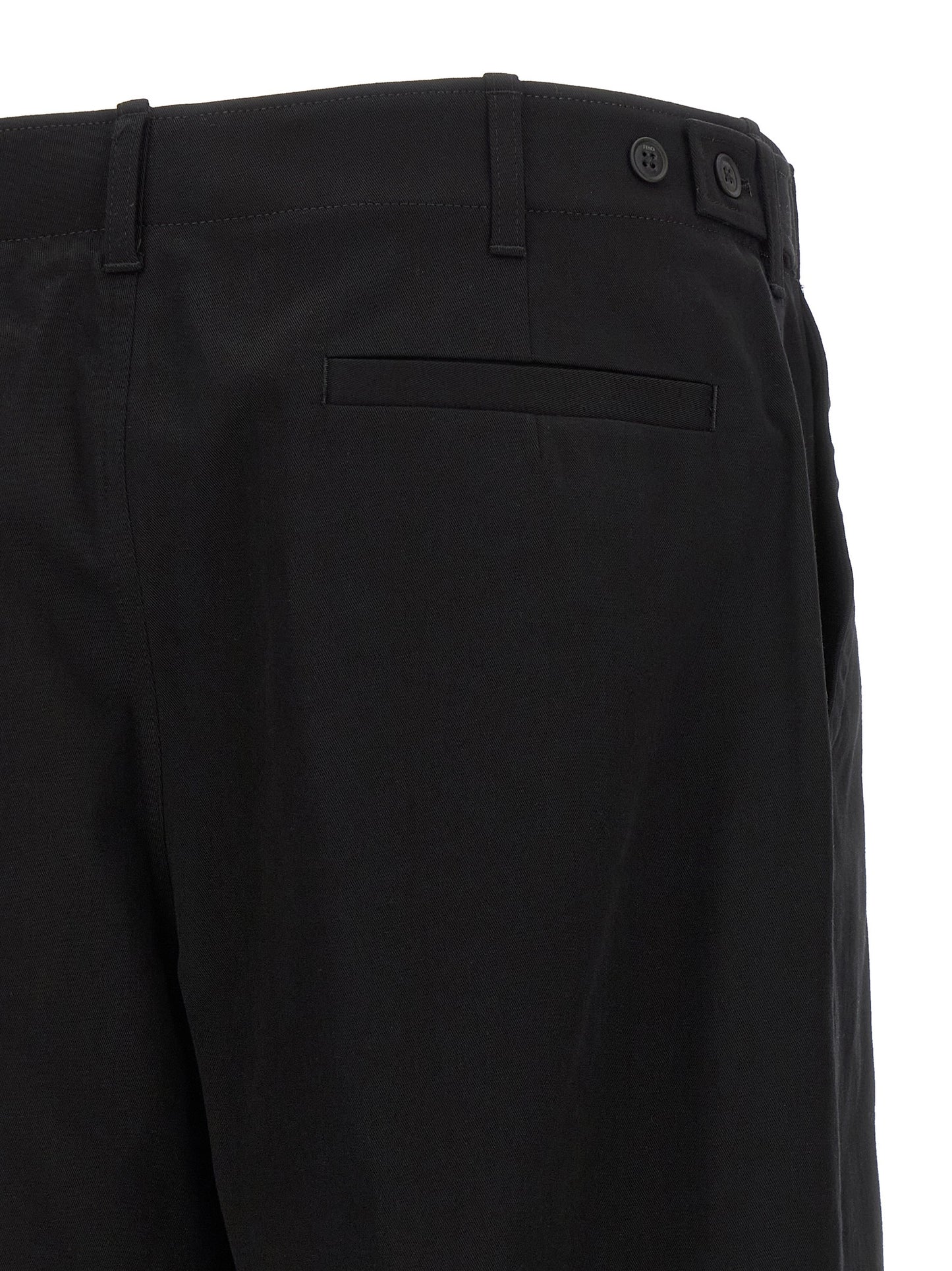 Chinos Pants by Fendi for men in stretch cotton black features an sharp and long with a , highlighting a sharp silhouette for a sophisticated look.