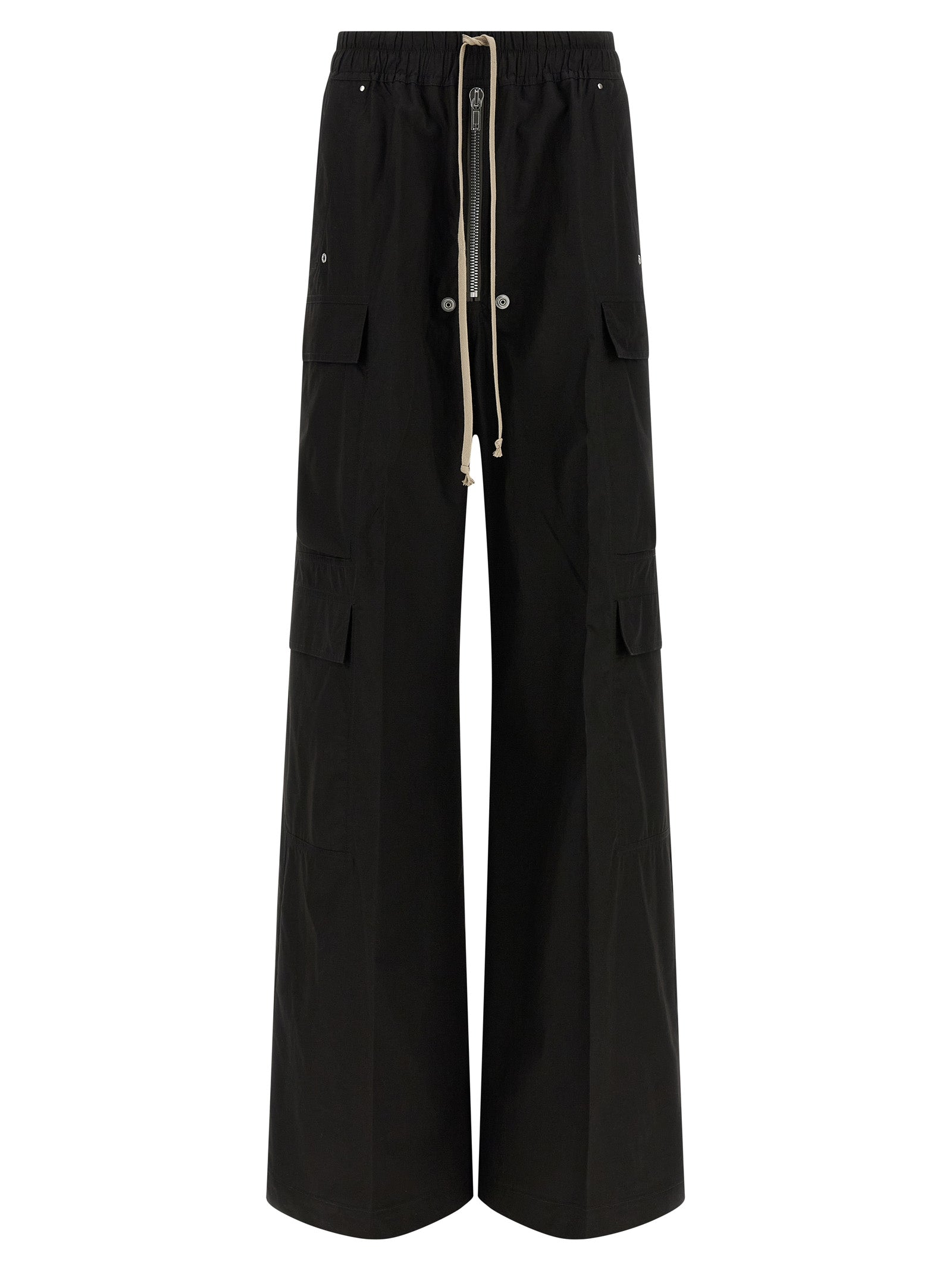 Cargo Pants by Rick Owens for women in cotton black features an tailored wide with a and long, creating a tailored utilitarian silhouette.