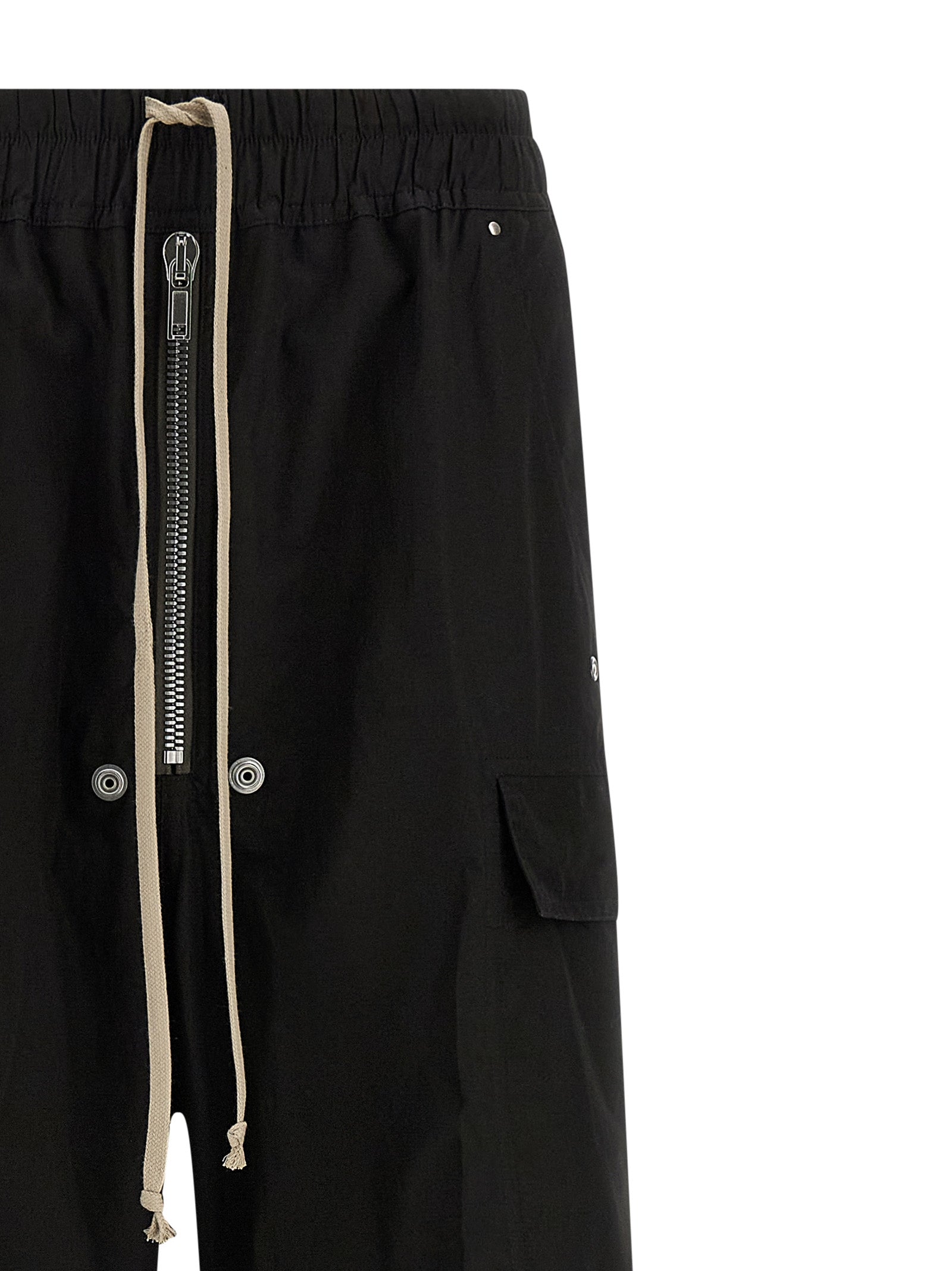 Cargo Pants by Rick Owens for women in cotton black features an tailored wide with a and long, creating a tailored utilitarian silhouette.