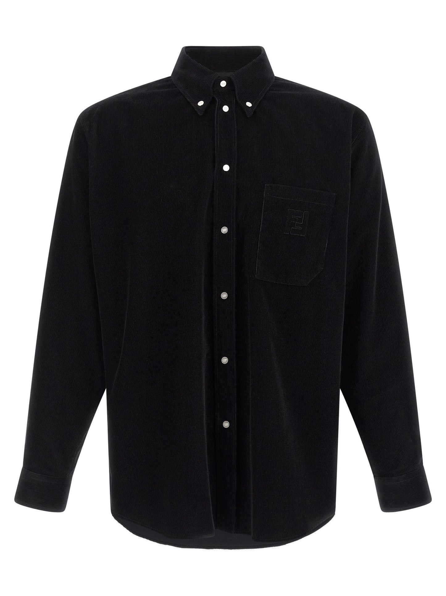 Fendi Men's Cotton Corduroy Shirt - Black