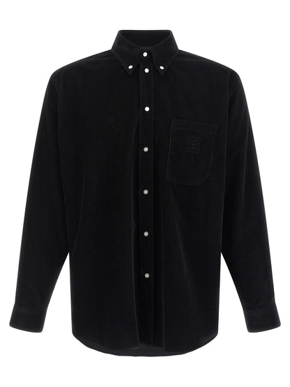 Fendi Men's Cotton Corduroy Shirt - Black