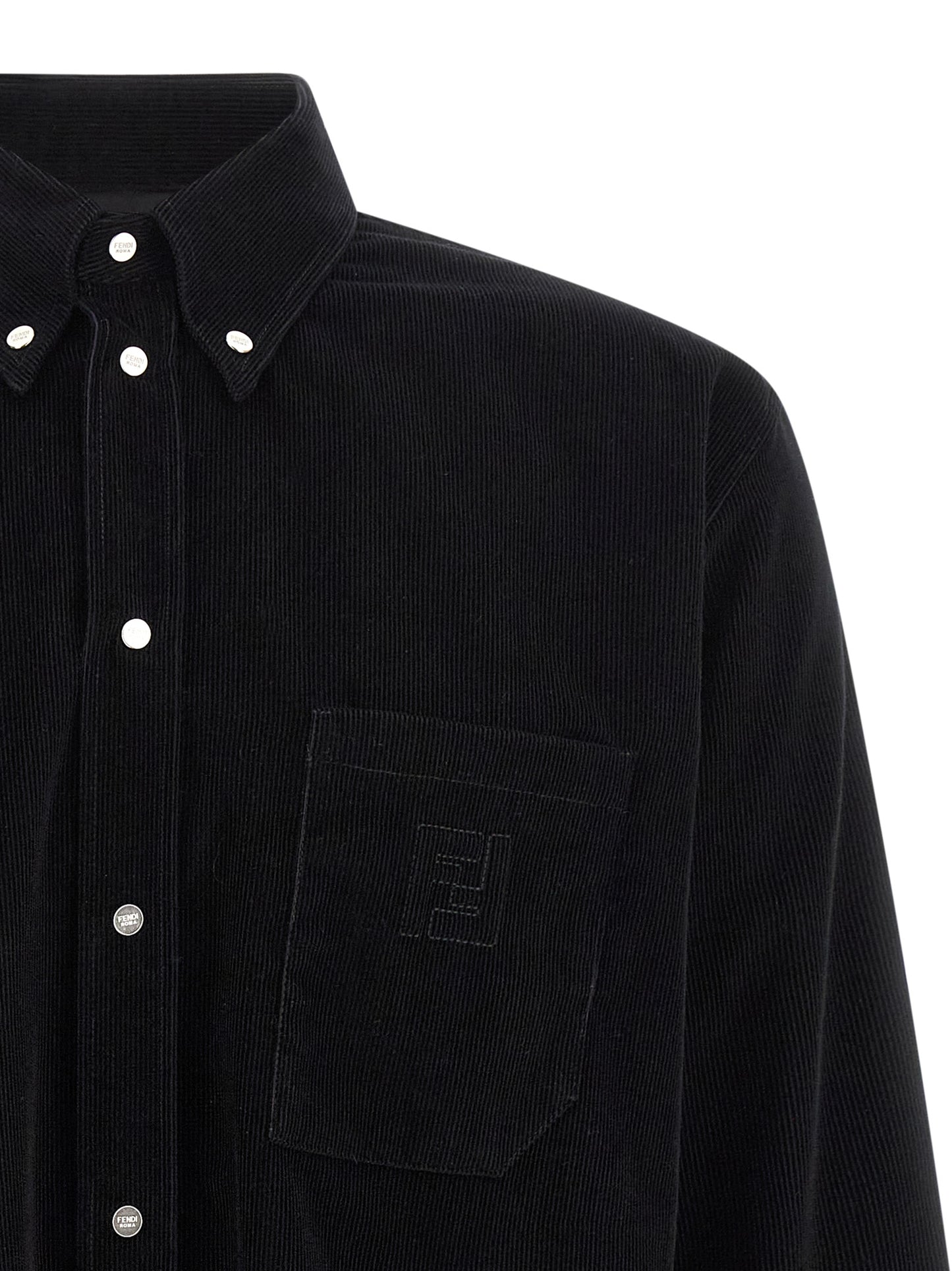Fendi Men's Cotton Corduroy Shirt - Black