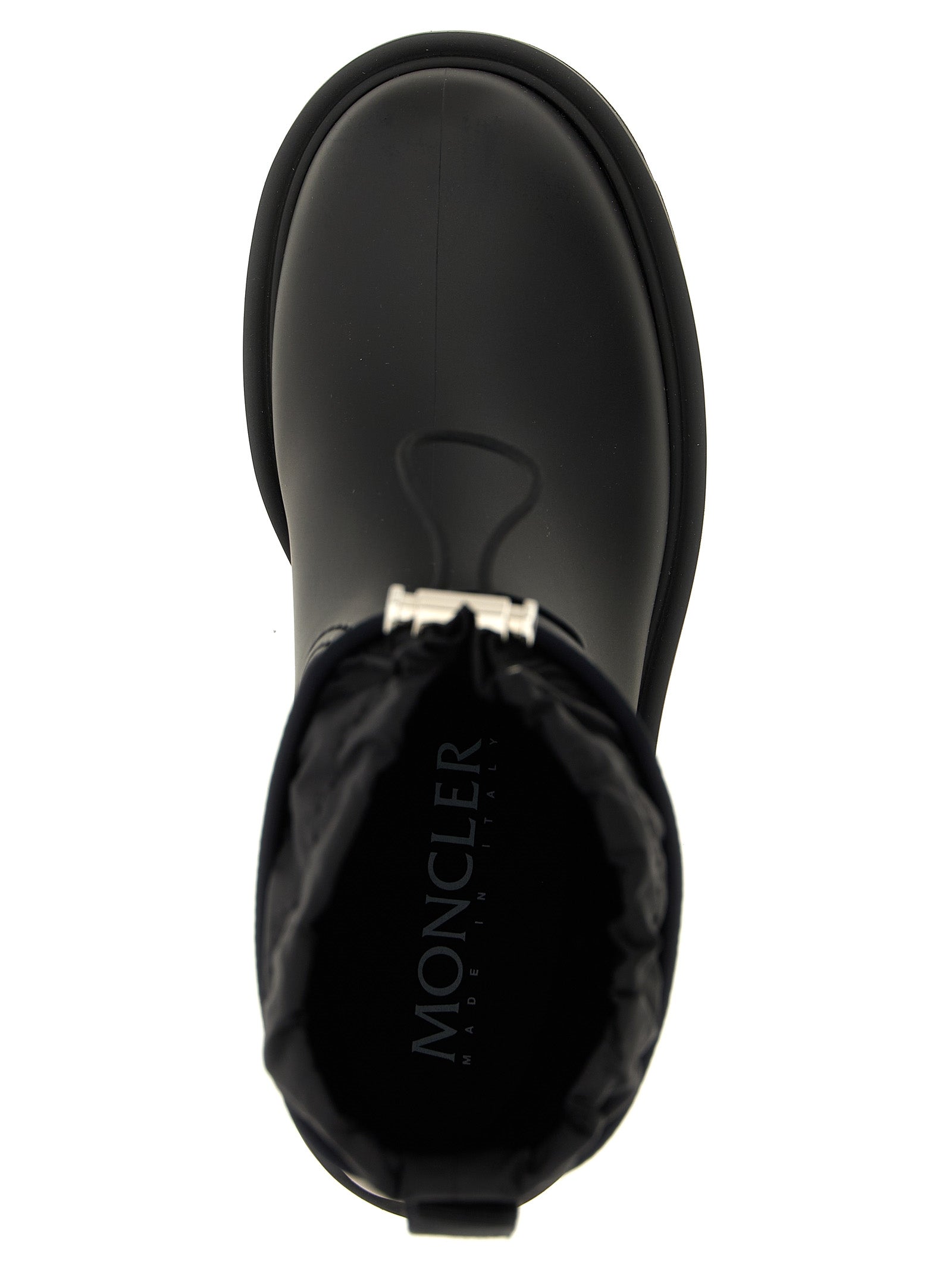 Ankle Rain Boots by Moncler for women in nylon eva & pvc black showcases a ergonomic silhouette from the The Blend Women's Nylon EVA & PVC Ankle Rain Boots collection, featuring a ergonomic and a ergonomic .