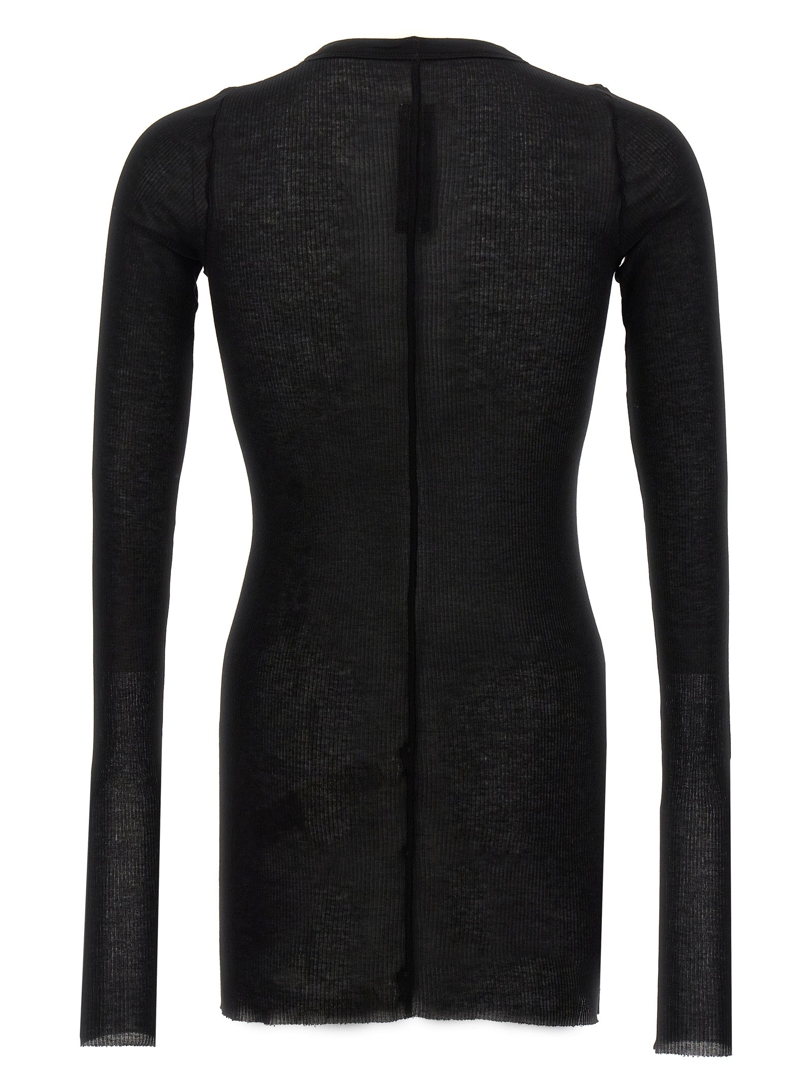 T-Shirt by Rick Owens for men in silk & viscose black showcases a chic silhouette, artfully detailed with a chic crew neckline and for a chic finish.