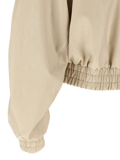 Bomber Jacket by The Andamane for women in polyester polyamide polyurethane leather & cotton beige features an on trend silhouette, showcasing refined pockets and a sophisticated for a truly on trend finish.