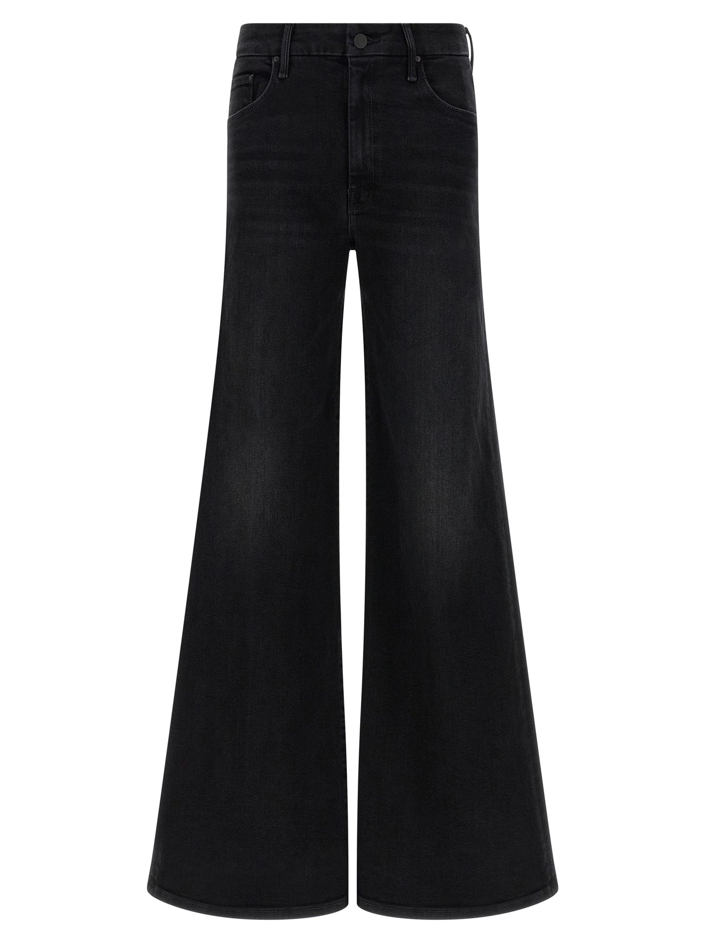 Jeans by Mother Denim for women in stretch denim cotton polyester black features an sophisticated and flared & wide with a precise long, creating a sophisticated and sophisticated silhouette.