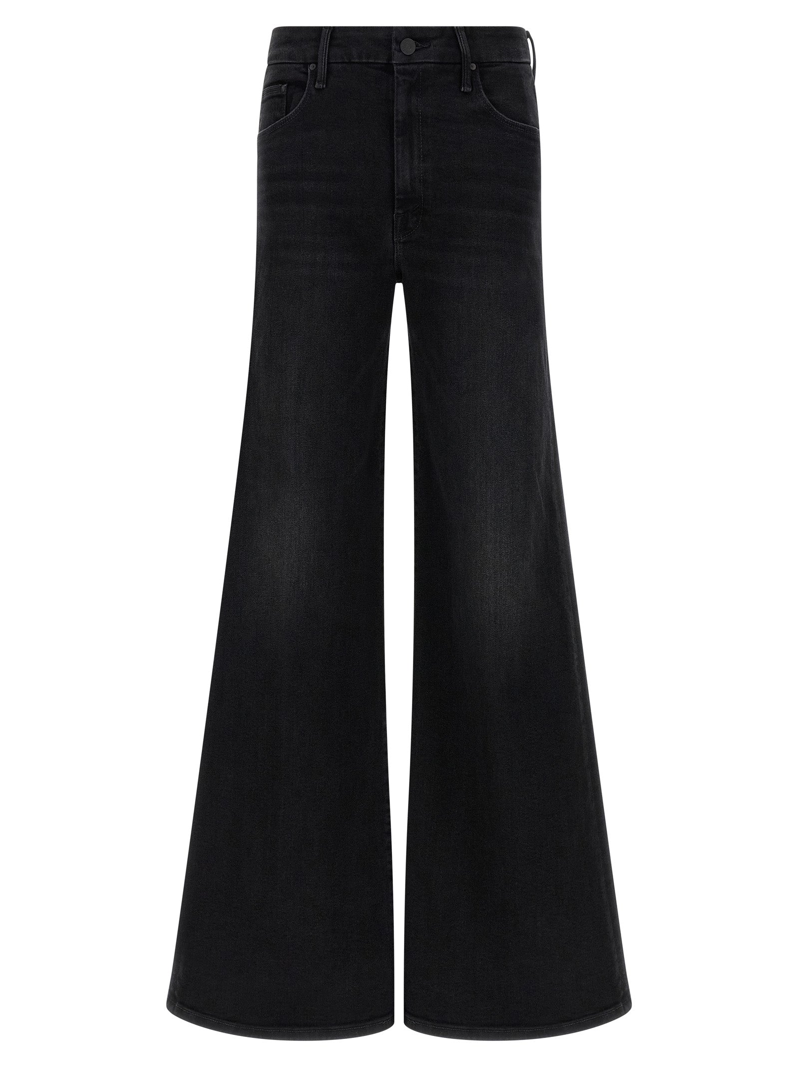 Jeans by Mother Denim for women in stretch denim cotton polyester black features an sophisticated and flared & wide with a precise long, creating a sophisticated and sophisticated silhouette.