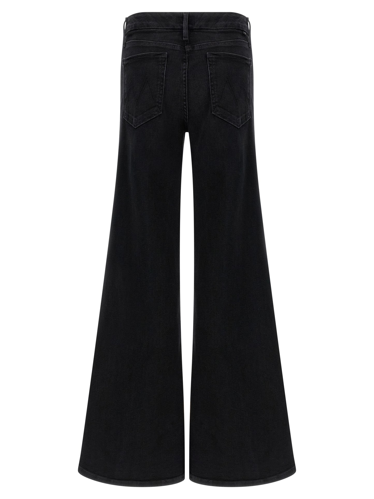 Jeans by Mother Denim for women in stretch denim cotton polyester black features an sophisticated and flared & wide with a precise long, creating a sophisticated and sophisticated silhouette.