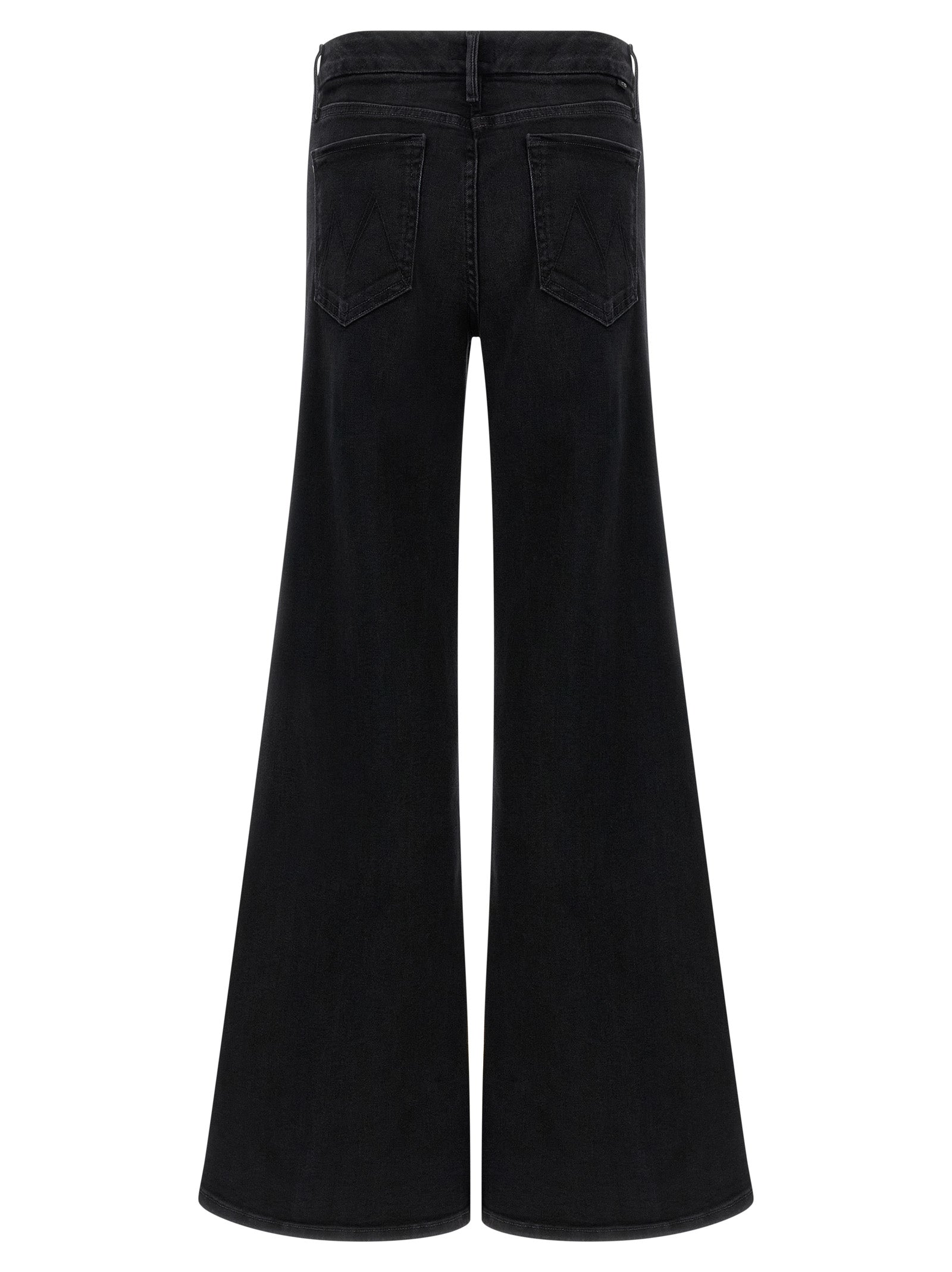 Jeans by Mother Denim for women in stretch denim cotton polyester black features an sophisticated and flared & wide with a precise long, creating a sophisticated and sophisticated silhouette.