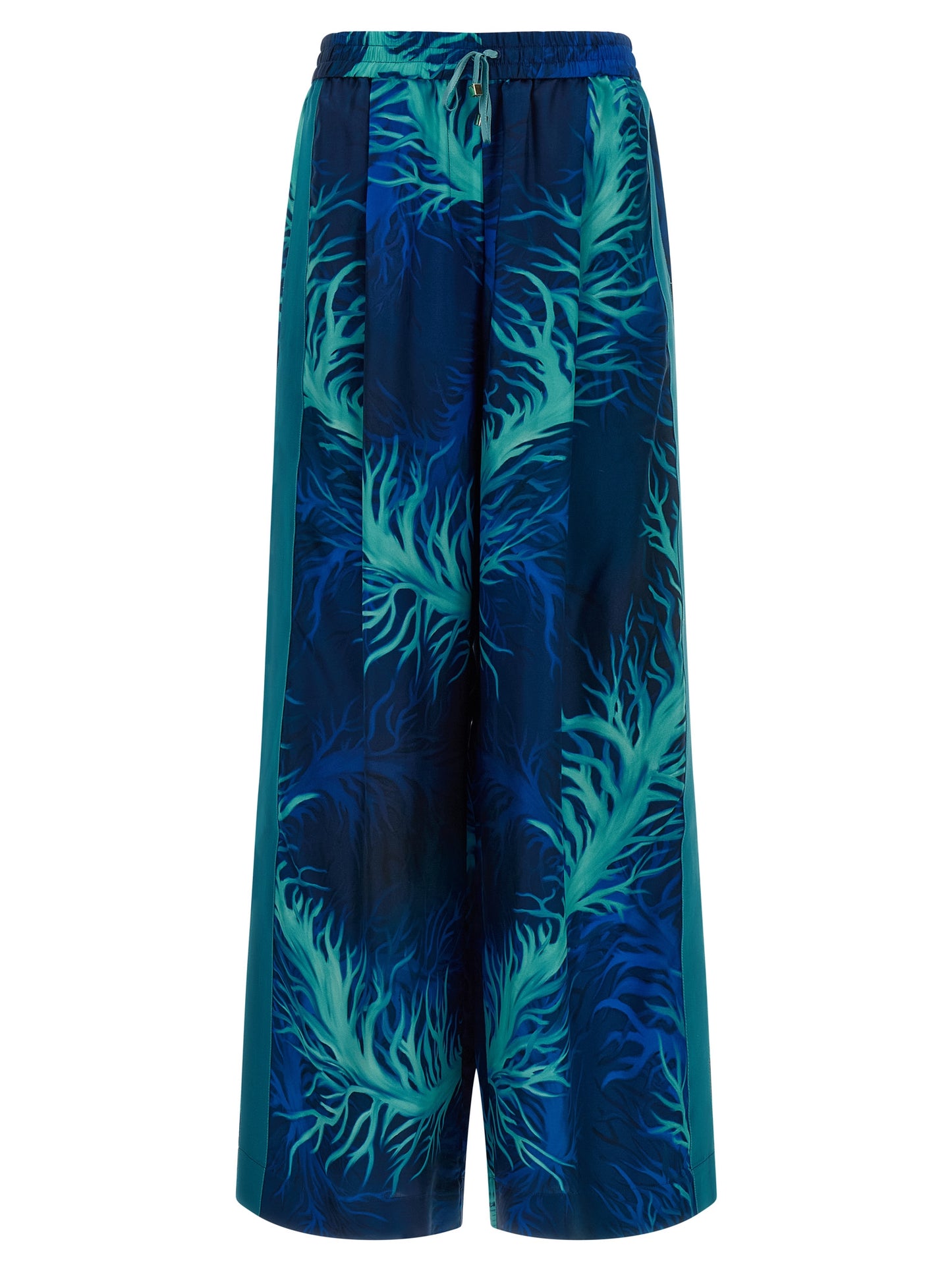 Casual Pants by F.R.S. - FOR RESTLESS SLEEPERS for women in silk twill blue & print presents a refined pantology silhouette, artfully defined by a refined pantology straight-leg & wide, long, and a sophisticated .