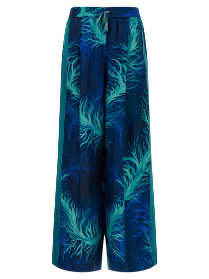 Casual Pants by F.R.S. - FOR RESTLESS SLEEPERS for women in silk twill blue & print presents a refined pantology silhouette, artfully defined by a refined pantology straight-leg & wide, long, and a sophisticated .