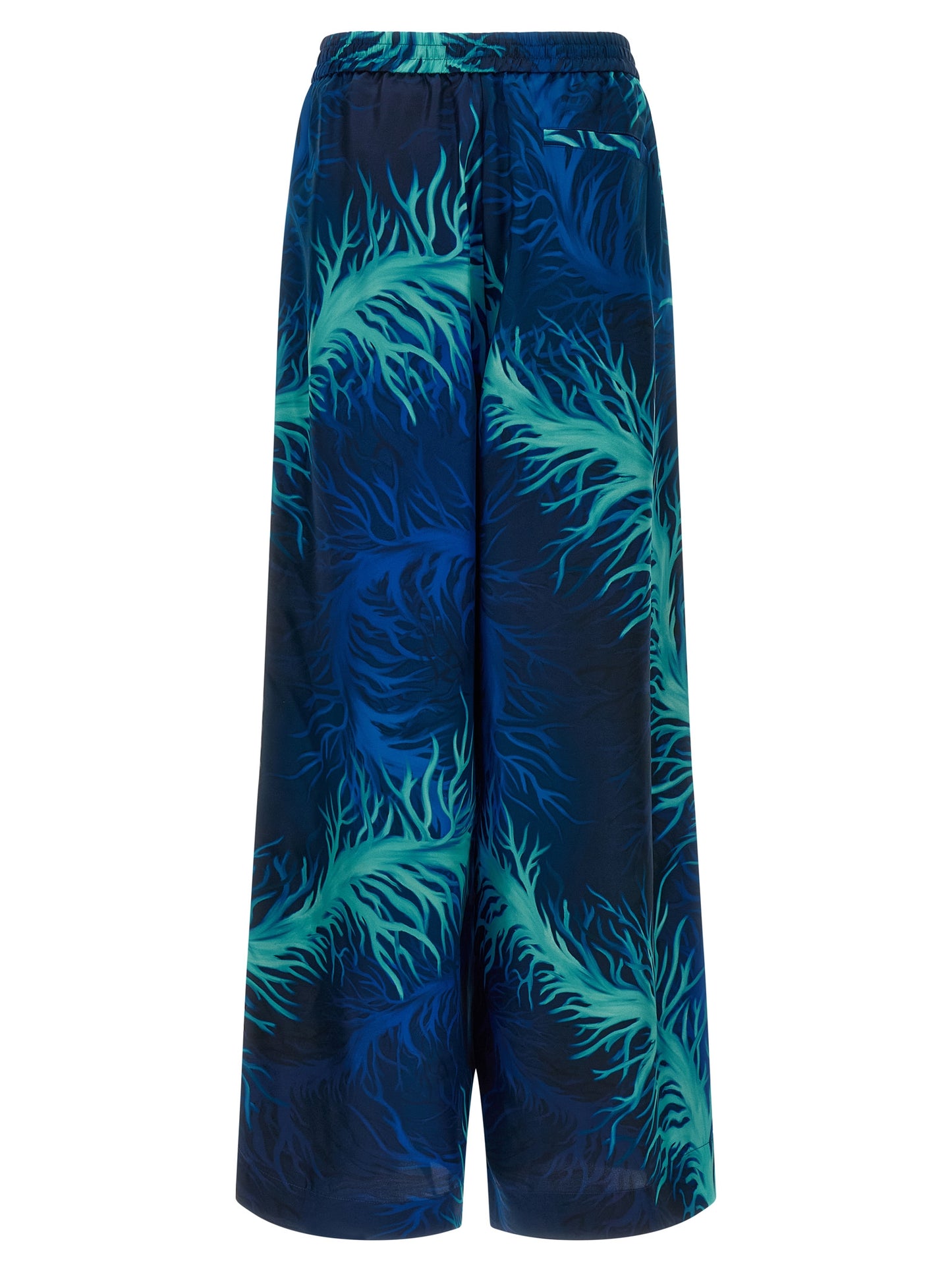 Casual Pants by F.R.S. - FOR RESTLESS SLEEPERS for women in silk twill blue & print features an sophisticated and straight-leg & wide with a precise long, creating a sophisticated and sophisticated silhouette.