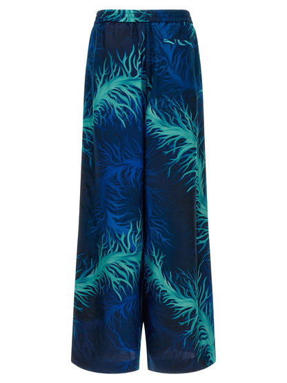 Casual Pants by F.R.S. - FOR RESTLESS SLEEPERS for women in silk twill blue & print features an sophisticated and straight-leg & wide with a precise long, creating a sophisticated and sophisticated silhouette.