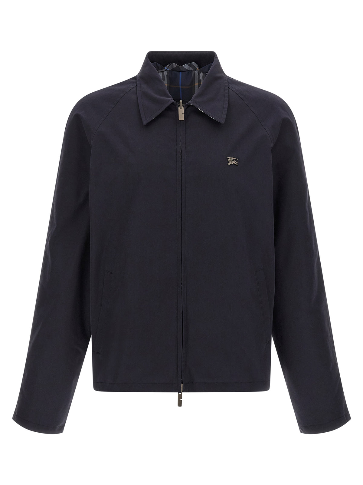 Burberry Men's Reversible Cotton Hooded Overcoat - Blue