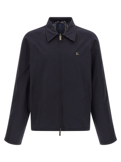 Burberry Men's Reversible Cotton Hooded Overcoat - Blue