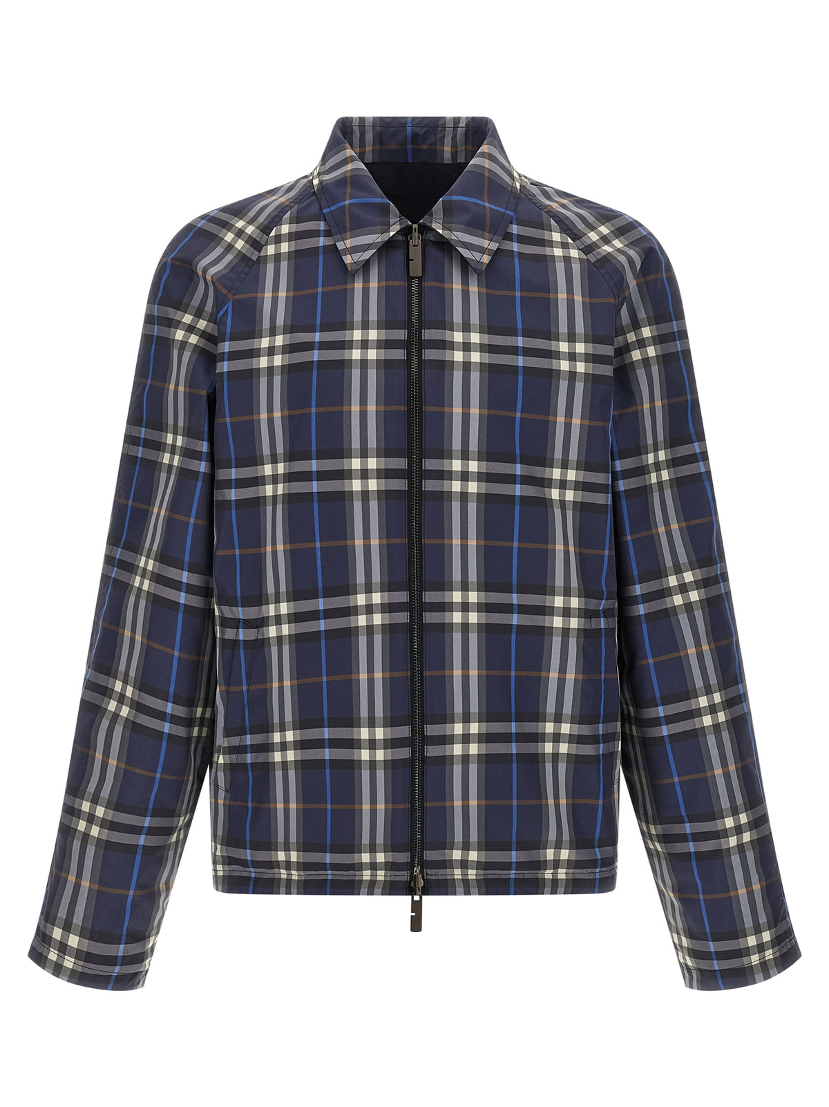 Burberry Men's Reversible Cotton Hooded Overcoat - Blue