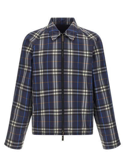 Burberry Men's Reversible Cotton Hooded Overcoat - Blue
