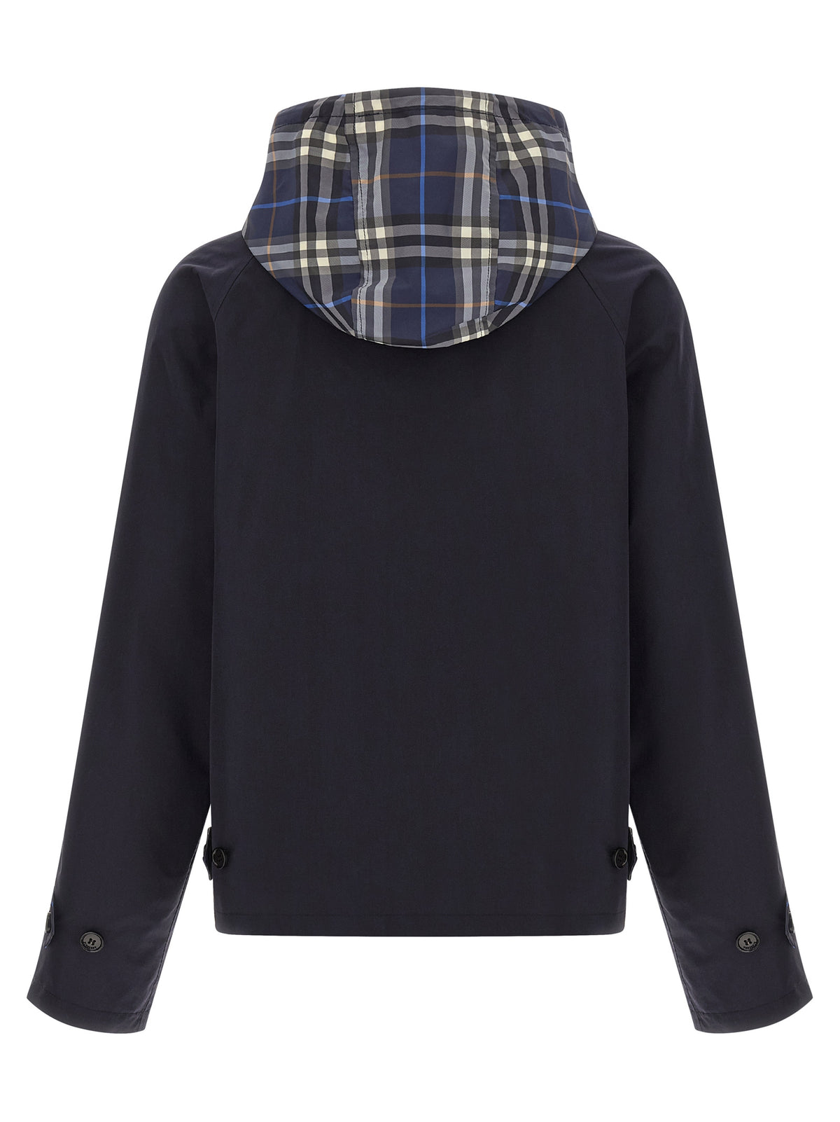 Burberry Men's Reversible Cotton Hooded Overcoat - Blue