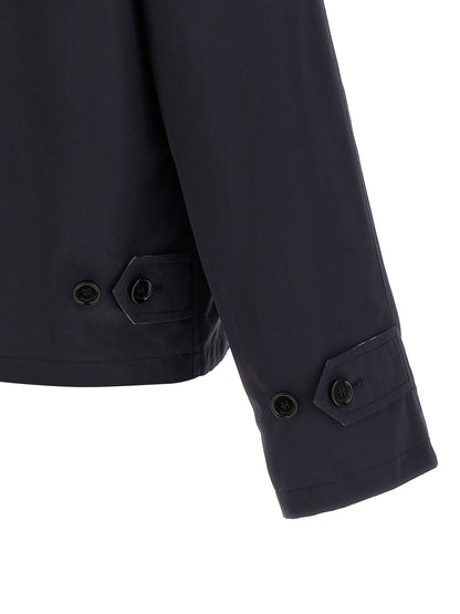 Burberry Men's Reversible Cotton Hooded Overcoat - Blue