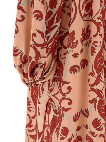 Dress by F.R.S. - FOR RESTLESS SLEEPERS for women in silk crepe satin multicolor, pink & print features an sultry silhouette defined by a and , falling to an sultry maxi long for a sultry look.