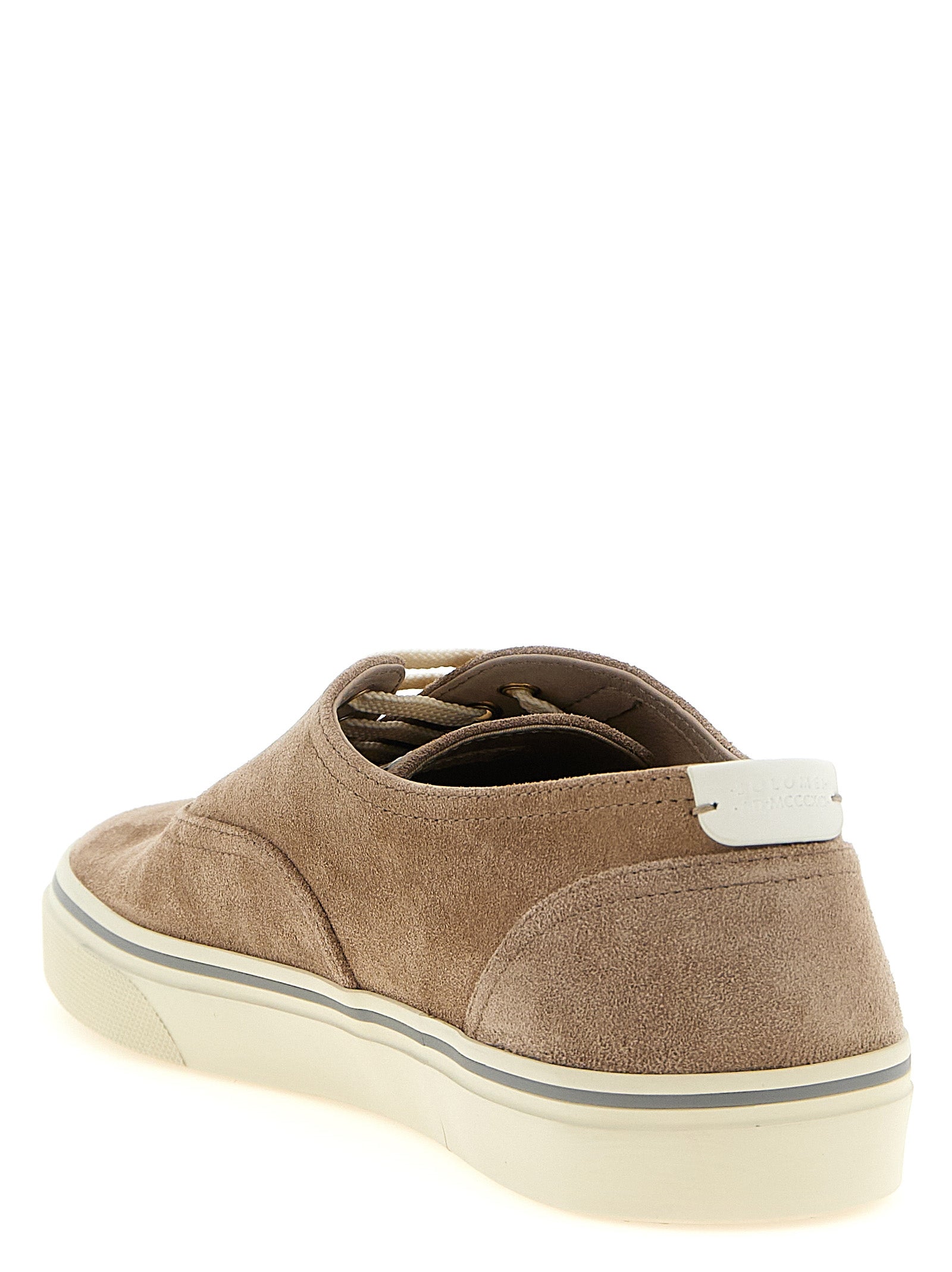 Sneakers by Brunello Cucinelli for men in calfskin leather beige features an timeless silhouette from the Aren Men's Low Top Calfskin Leather Sneakers collection, showcasing a signature low-top style with an timeless finish.