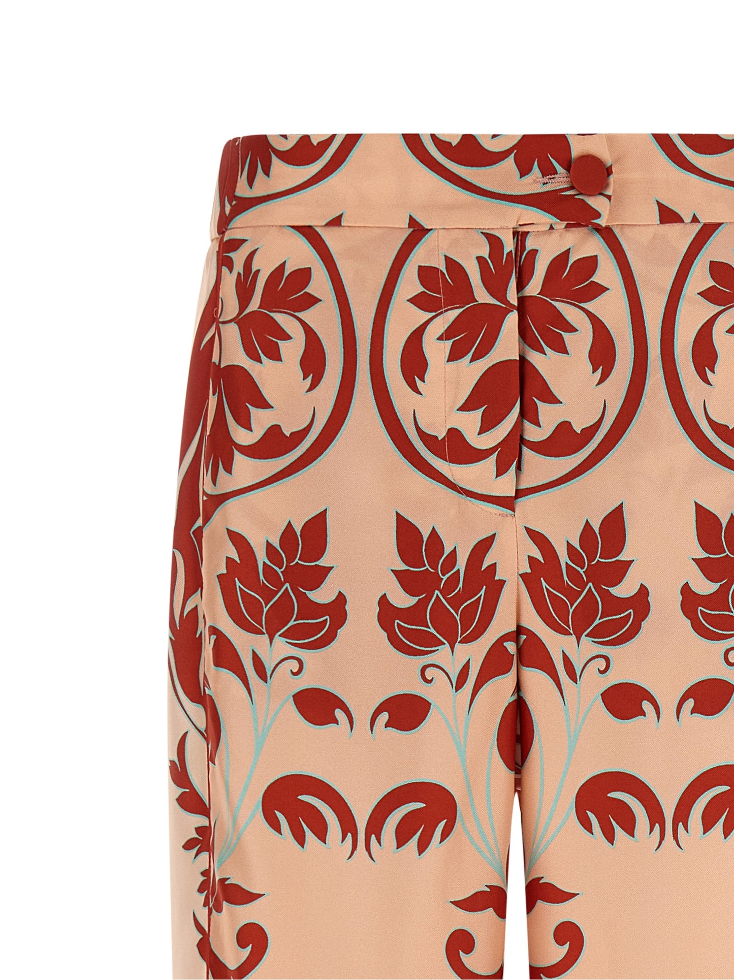 Casual Pants by F.R.S. - FOR RESTLESS SLEEPERS for women in silk satin twill multicolor, pink, patterned & print features a refined silhouette with a refined straight-leg & relaxed-fit, defined by a and a refined long for a refined finish.