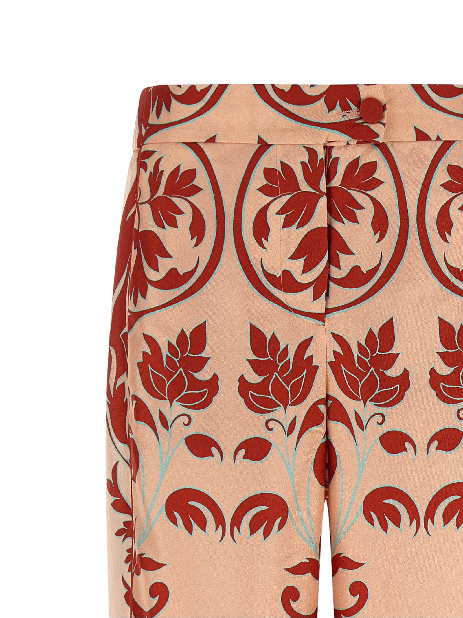 Casual Pants by F.R.S. - FOR RESTLESS SLEEPERS for women in silk satin twill multicolor, pink, patterned & print features a refined silhouette with a refined straight-leg & relaxed-fit, defined by a and a refined long for a refined finish.