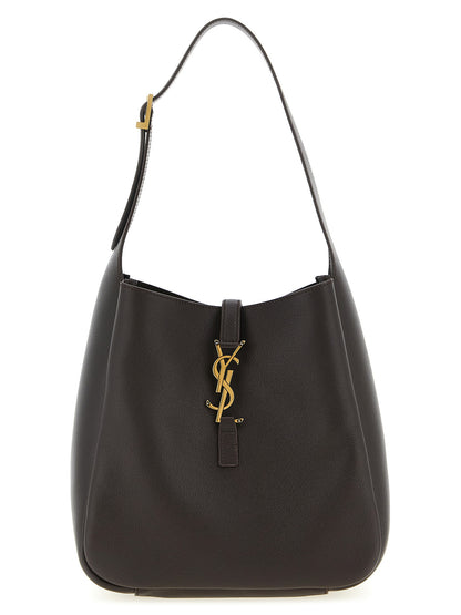 Saint Laurent Le 5 A 7 Cassandre Calfskin Leather Micro Shoulder Clutch Bag - Brown