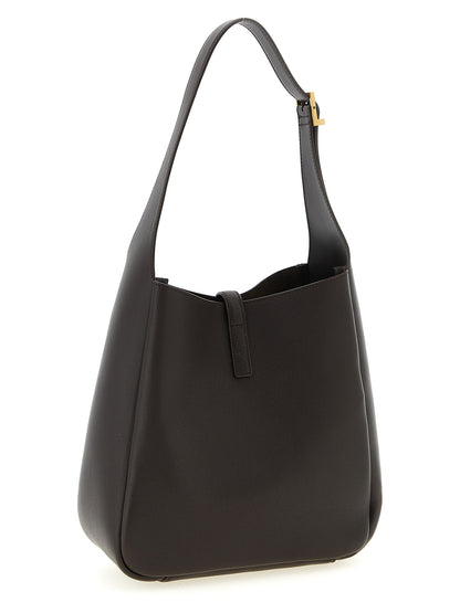 Saint Laurent Le 5 A 7 Cassandre Calfskin Leather Micro Shoulder Clutch Bag - Brown