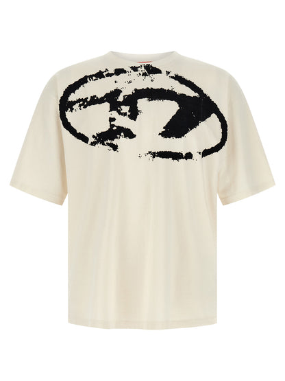 T-Shirt by Diesel for men in cotton bicolour, black, white & print features an on trend silhouette, perfectly showcasing a on trend short-sleeve and crew neckline for an elevated aesthetic.