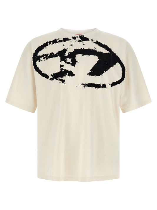 T-Shirt by Diesel for men in cotton bicolour, black, white & print features an on trend silhouette, perfectly showcasing a on trend short-sleeve and crew neckline for an elevated aesthetic.