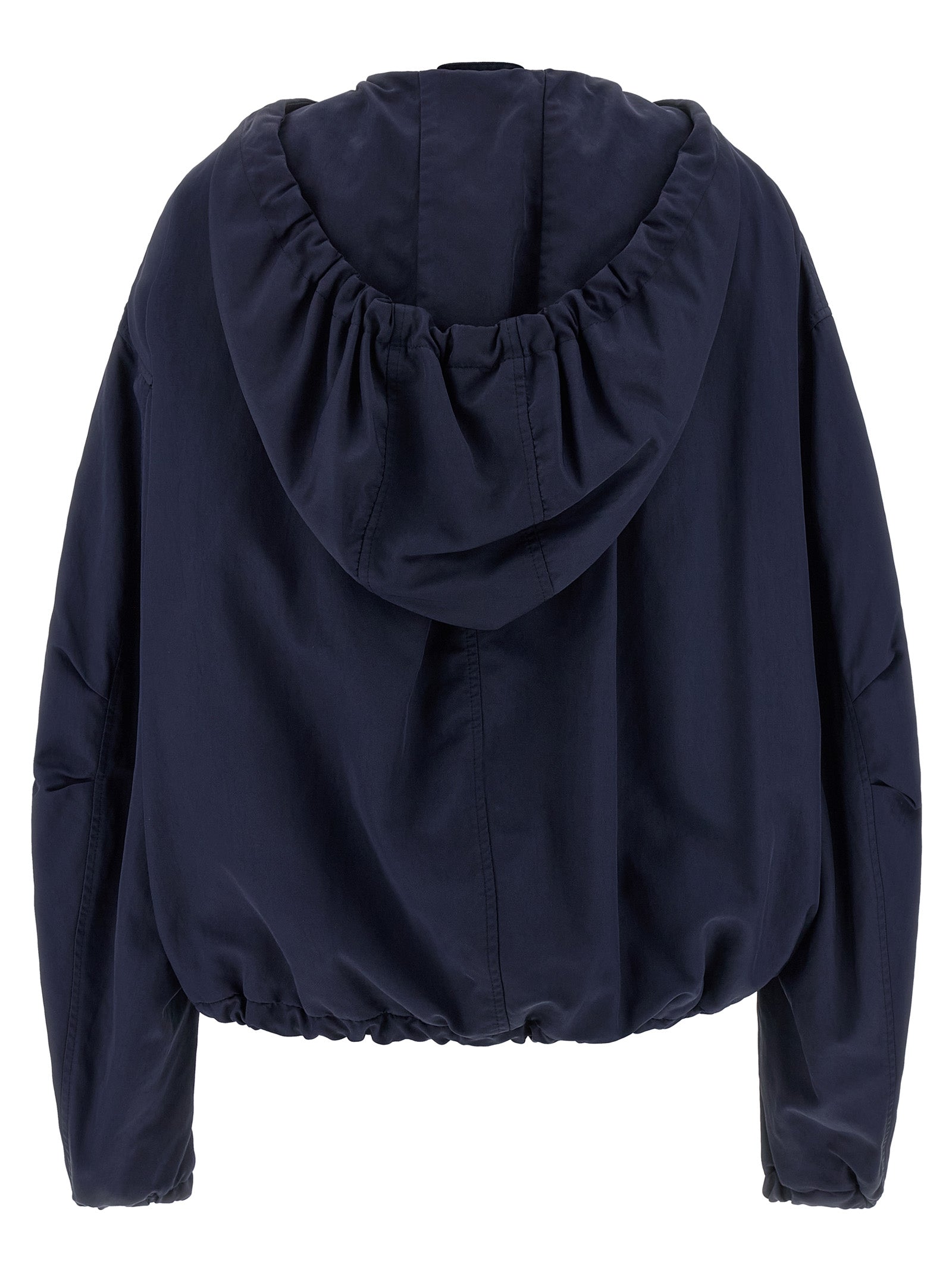 Hooded Bomber Jacket by The Attico for women in nylon blue presents a effortlessly chic silhouette, showcasing a sophisticated hooded neckline and premium pockets & hooded for a truly effortlessly chic finish.