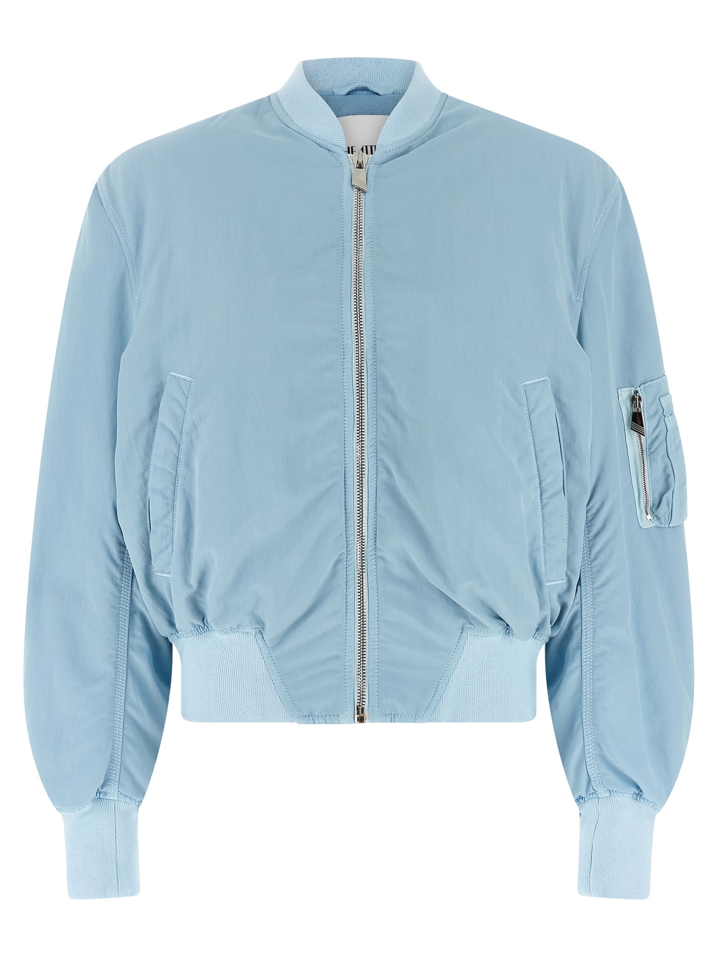 The Attico Women's Padded Nylon Bomber Jacket - Light Blue