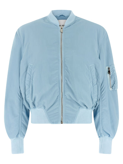 The Attico Women's Padded Nylon Bomber Jacket - Light Blue