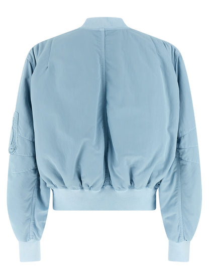 The Attico Women's Padded Nylon Bomber Jacket - Light Blue