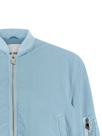 The Attico Women's Padded Nylon Bomber Jacket - Light Blue