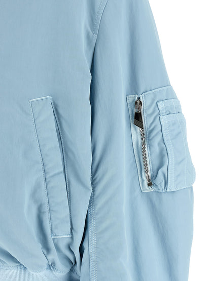 The Attico Women's Padded Nylon Bomber Jacket - Light Blue