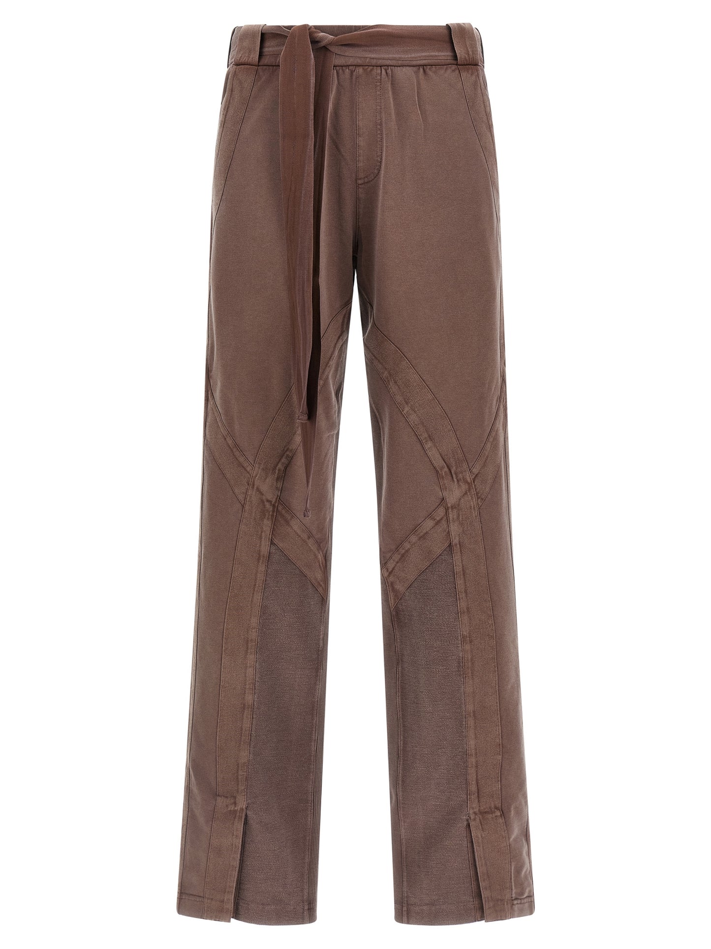 The Attico Ribbon Women's Stretch Cotton Casual Pants - Brown