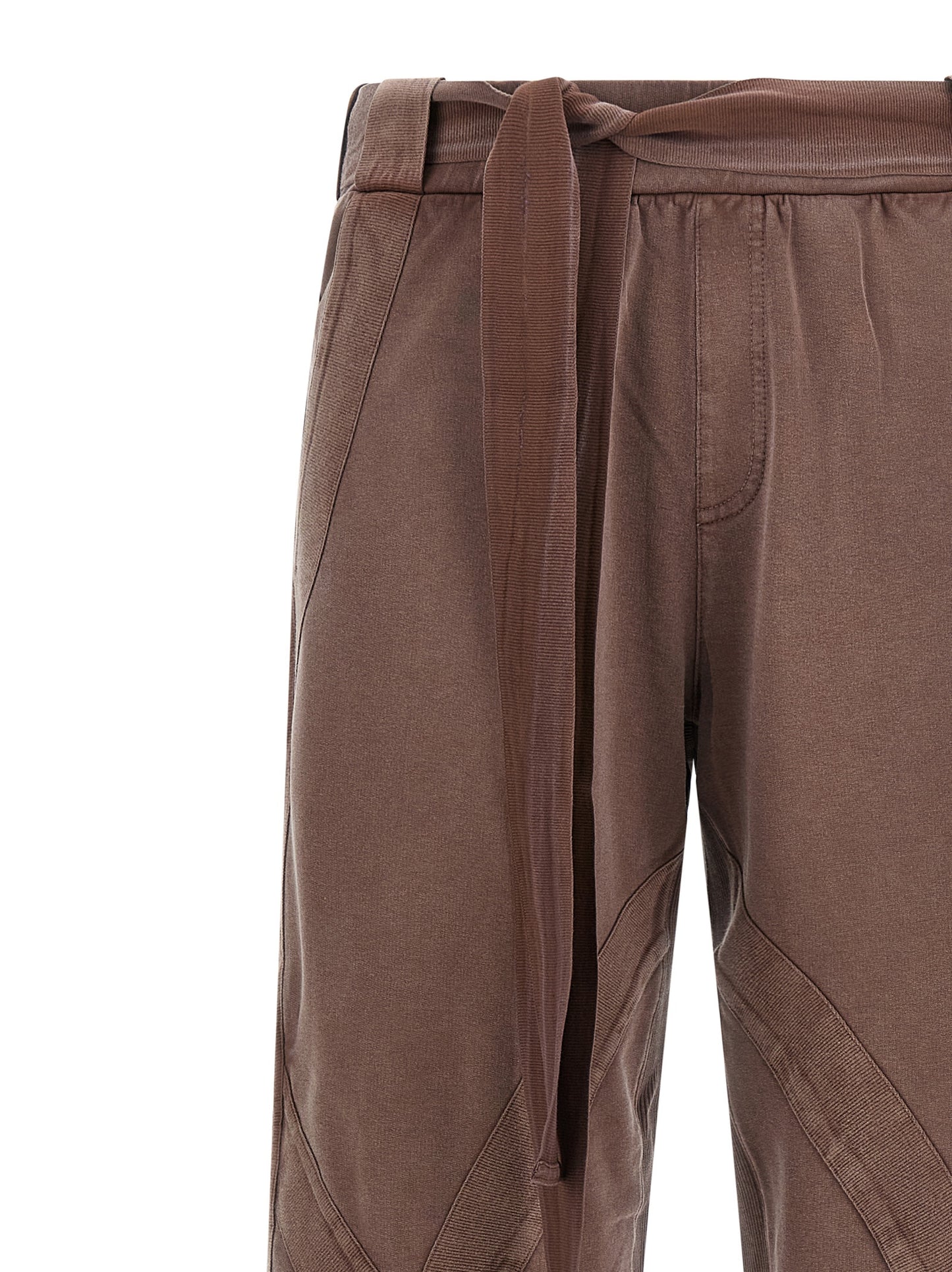 The Attico Ribbon Women's Stretch Cotton Casual Pants - Brown
