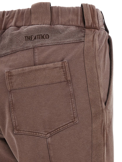 The Attico Ribbon Women's Stretch Cotton Casual Pants - Brown