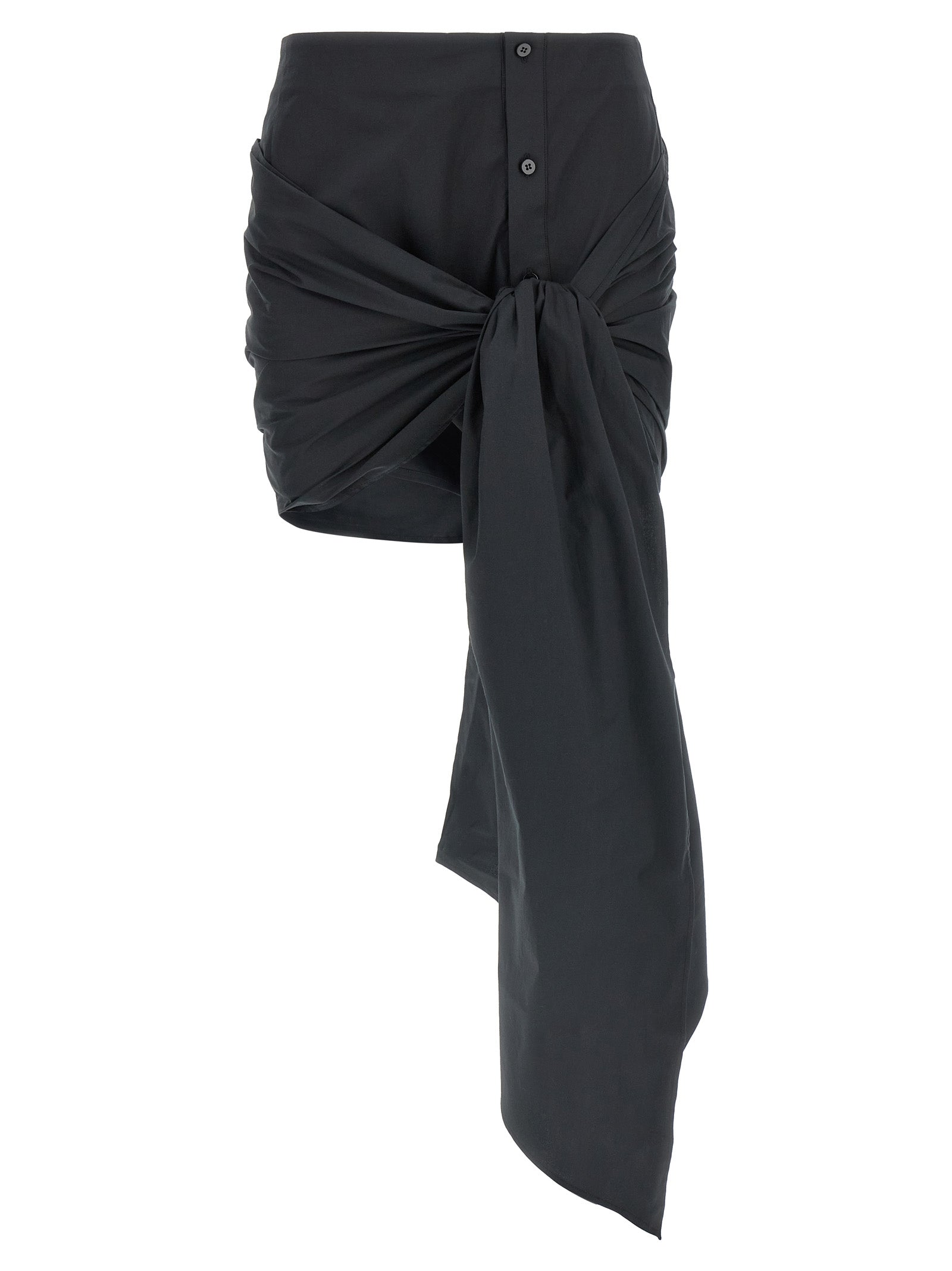 Skirt by The Attico for women in stretch cotton black features a sublime silhouette, showcasing the sublime design of the Women's Stretch Cotton Skirt in a sophisticated mini long.