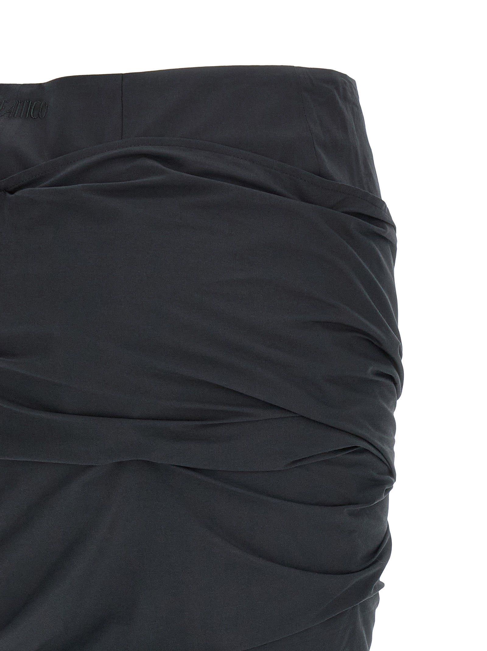 Skirt by The Attico for women in stretch cotton black features an relaxed-yet-refined silhouette that elegantly showcases the Women's Stretch Cotton Skirt design and sophisticated mini long.