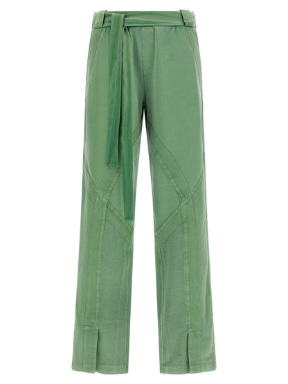 Casual Pants by The Attico for women in stretch cotton bicolour & green features an sophisticated and with a precise long, creating a sophisticated and sophisticated silhouette.