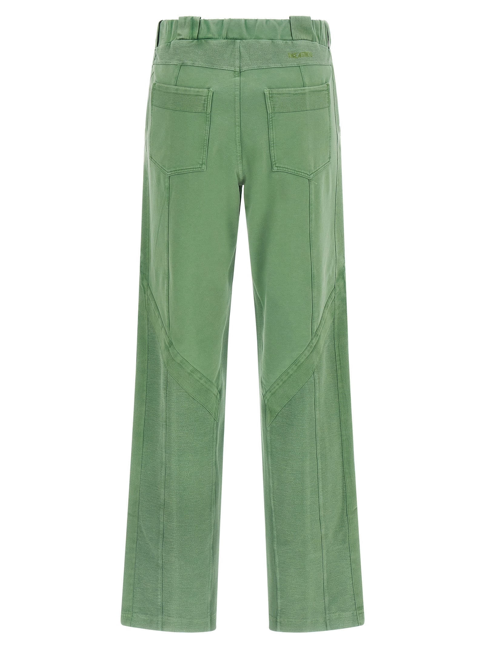 Casual Pants by The Attico for women in stretch cotton bicolour & green features an refined tailoring silhouette, showcasing a premium with a and long cut for a refined tailoring look.
