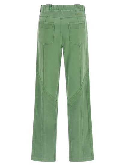 Casual Pants by The Attico for women in stretch cotton bicolour & green features an refined tailoring silhouette, showcasing a premium with a and long cut for a refined tailoring look.
