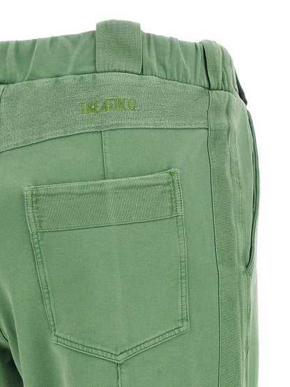 Casual Pants by The Attico for women in stretch cotton bicolour & green features a polished silhouette with a polished , reaching a polished long and finished with a polished .