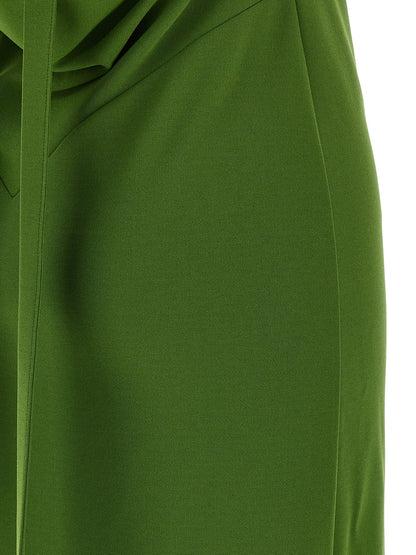Dress by The Attico for women in polyamide silk viscose bicolour & green features an cute silhouette, detailed with a and that elegantly flows into a cute long.